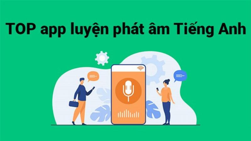 Minh hoa cac tinh nang giao dien đa dang cua cac app luyen noi tieng tieng anh nhu luyen phat am, hoi thoai
